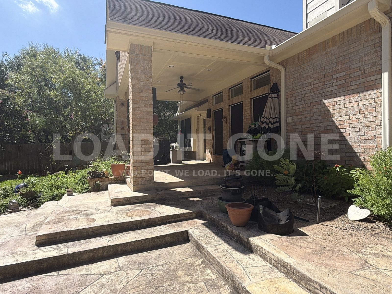 Same patio cleared clean after removal